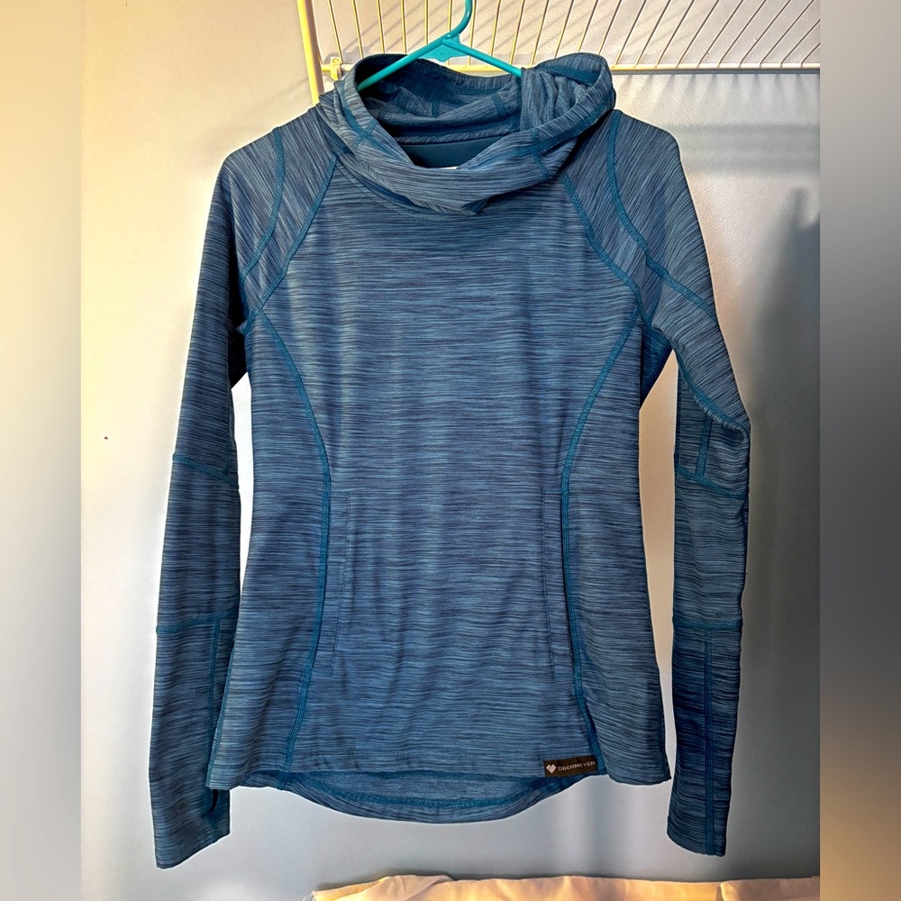 Obermeyer Catalina hooded long sleeve sweatshirt blue black womens sz small